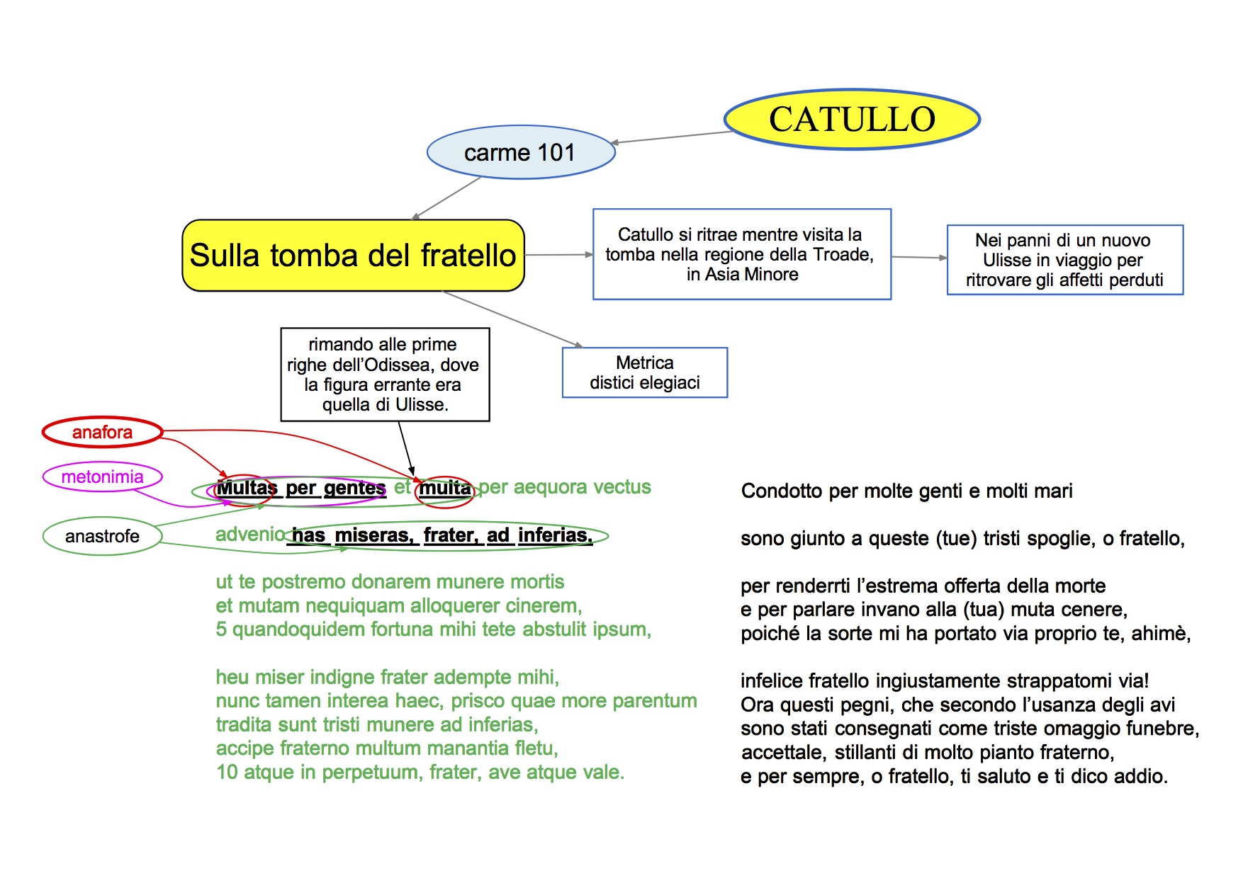 analisi figure retoriche versione Latino Catullo carme 101